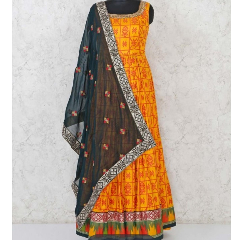 Rust Orange anarkali Suit For Women 2 PC set ethnic Indian wear anarkali suit